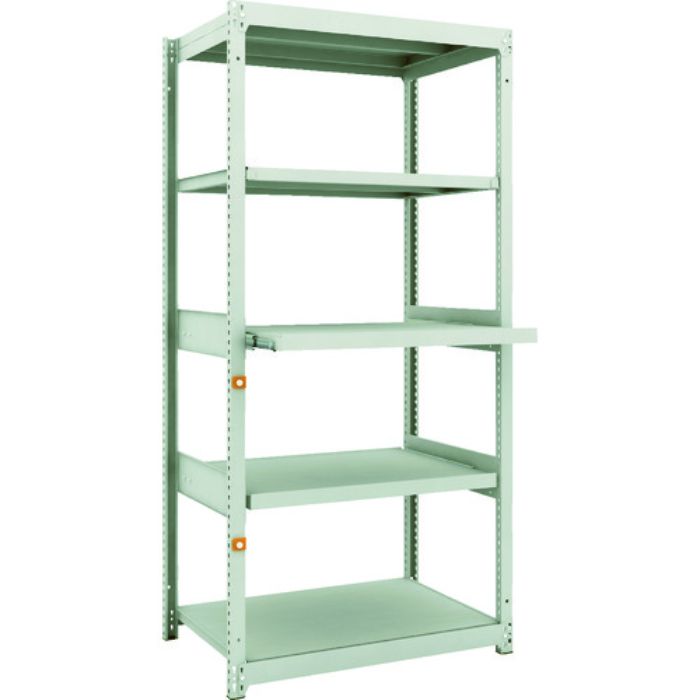 TRUSCO スチールラック M1.5型軽中量棚 860X595XH1800 5段うちスライド2段 単体(Tcode:1163888)