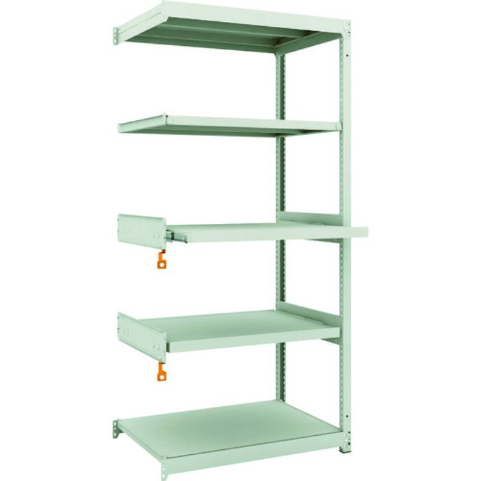 TRUSCO スチールラック M1.5型軽中量棚 860X595XH1800 5段うちスライド2段 単体(Tcode:1163988)