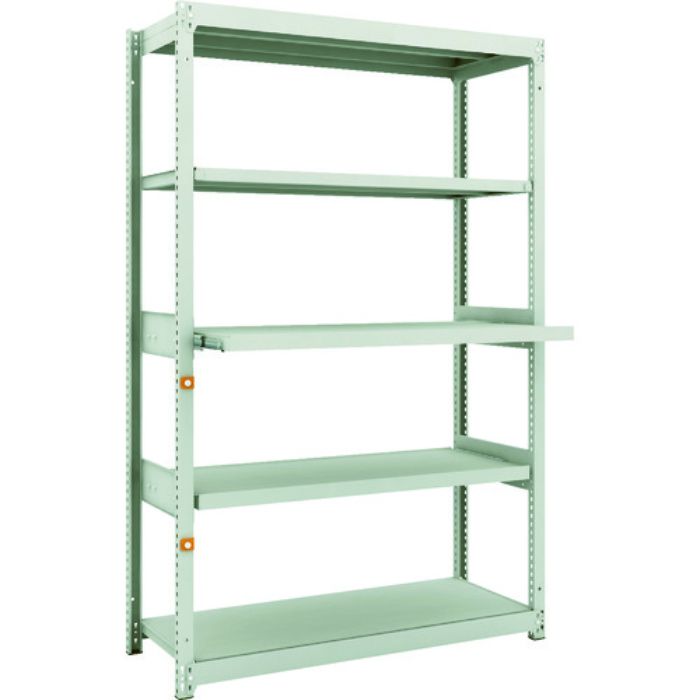 TRUSCO スチールラック M1.5型軽中量棚 1160X450XH1800 5段うちスライド2段 単体(Tcode:1163889)