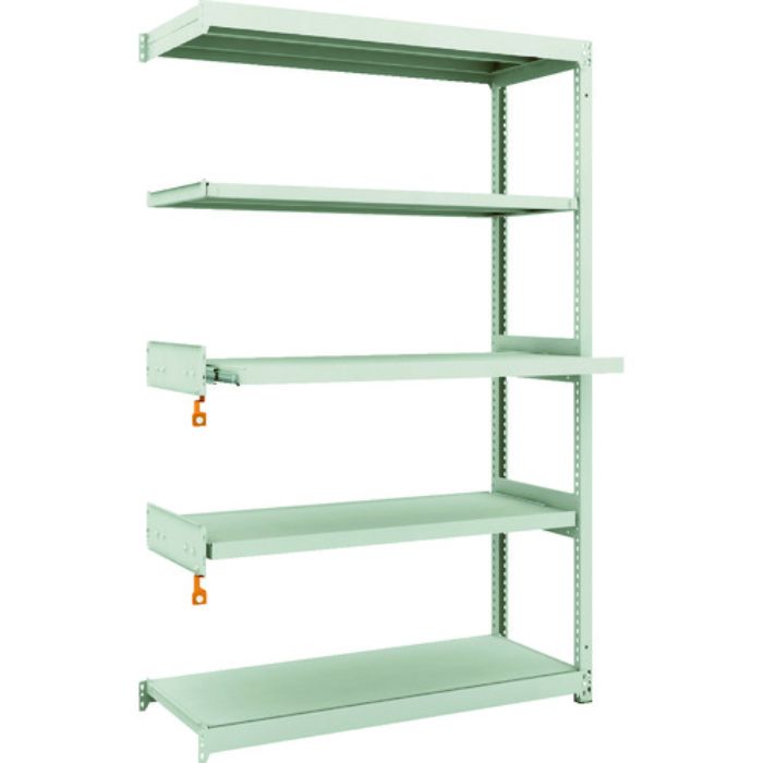 TRUSCO スチールラック M1.5型軽中量棚 1160X450XH1800 5段うちスライド2段 単体(Tcode:1163989)