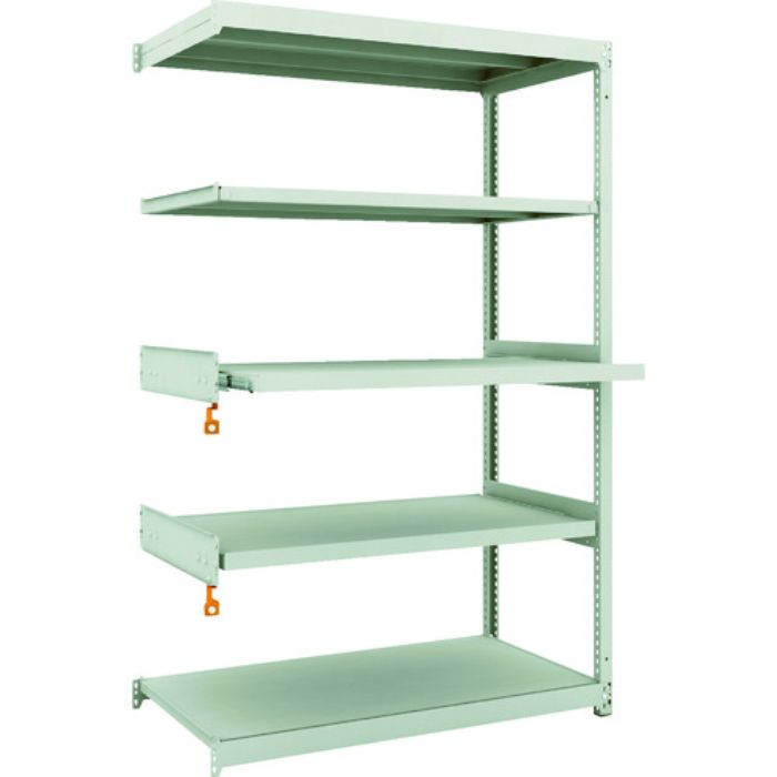 TRUSCO スチールラック M1.5型軽中量棚 1160X595XH1800 5段うちスライド2段 単体(Tcode:1163991)