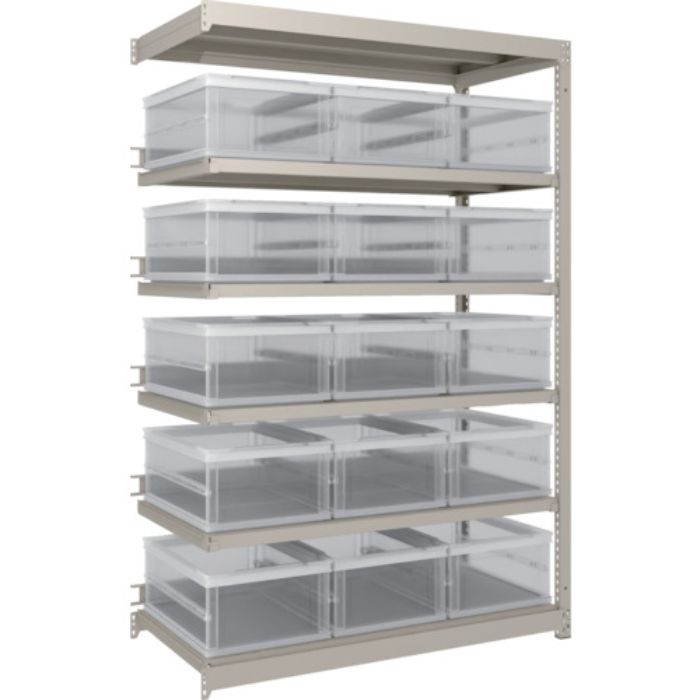 TRUSCO スチールラック M1.5型 オリコン保管タイプ H1800XW1160XD595 TSK-О30B透明X15個付 連結(Tcode:2603370)