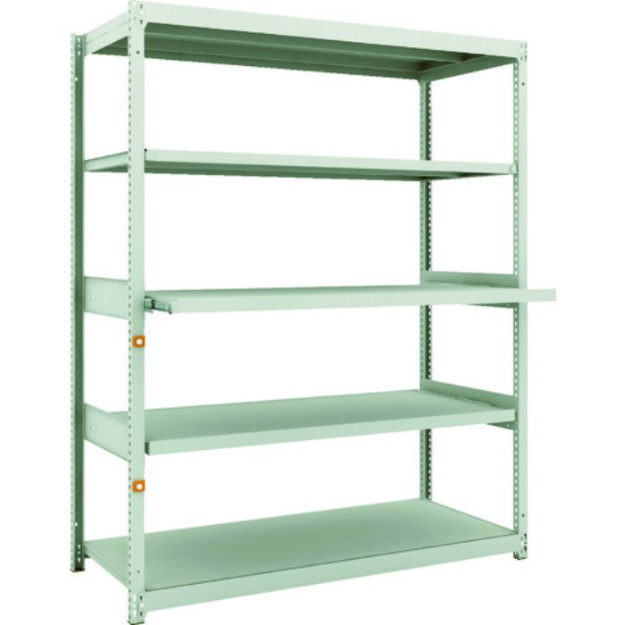 TRUSCO スチールラック M1.5型軽中量棚 1460X595XH1800 5段うちスライド2段 単体(Tcode:1163893)