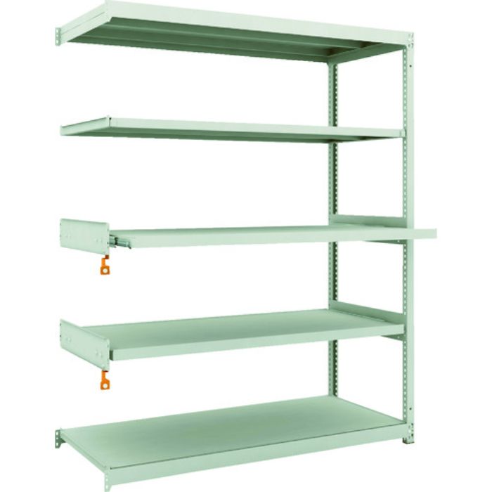 TRUSCO スチールラック M1.5型軽中量棚 1460X595XH1800 5段うちスライド2段 単体(Tcode:1163993)