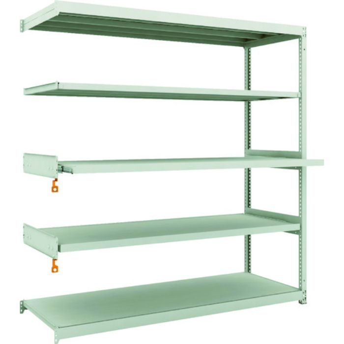 TRUSCO スチールラック M1.5型軽中量棚 1760X595XH1800 5段うちスライド2段 単体(Tcode:1163995)