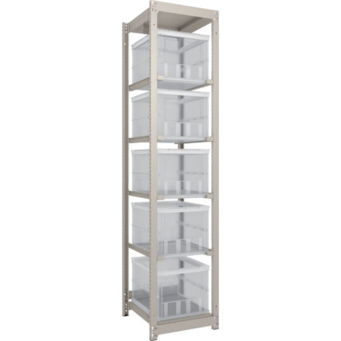 TRUSCO スチールラック M1.5型軽中量棚 オリコン保管タイプ H2100XW430XD595 TSK-О50B透明X5個付(Tcode:2603365)