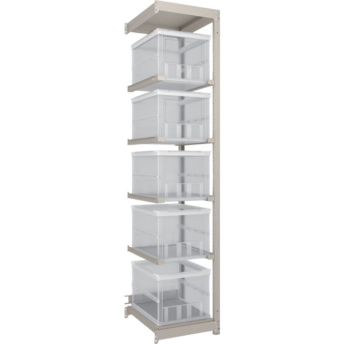 TRUSCO スチールラック M1.5型軽中量棚 オリコン保管タイプ H2100XW430XD595 TSK-О50B透明X5個付 連結(Tcode:2603373)