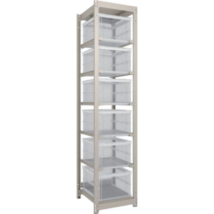 TRUSCO スチールラック M1.5型軽中量棚 オリコン保管タイプ H2100XW430XD595  TSK-О40B透明X6個付(Tcode:2603363)