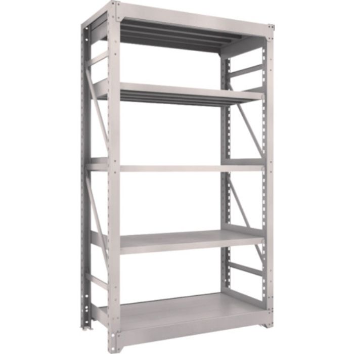 TRUSCO スチールラック M10型重量棚 1200X620XH2100 5段 単体 ネオグレー(Tcode:5061261)