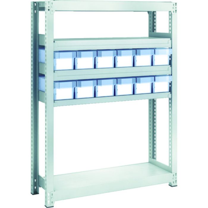 TRUSCO スチールラック M2型軽中量棚 H1200 樹脂透明引出付 小X12(Tcode:8563177)