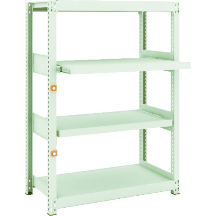 TRUSCO スチールラック M2型軽中量棚 860X450XH1200 4段うちスライド2段 単体(Tcode:1497764)