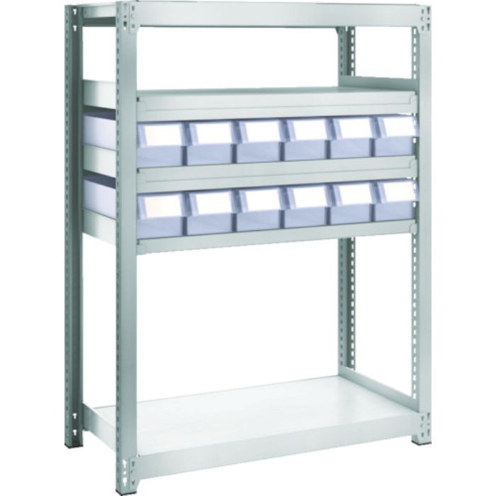 TRUSCO スチールラック M2型軽中量棚 H1200 樹脂透明引出付 小X12(Tcode:8563185)