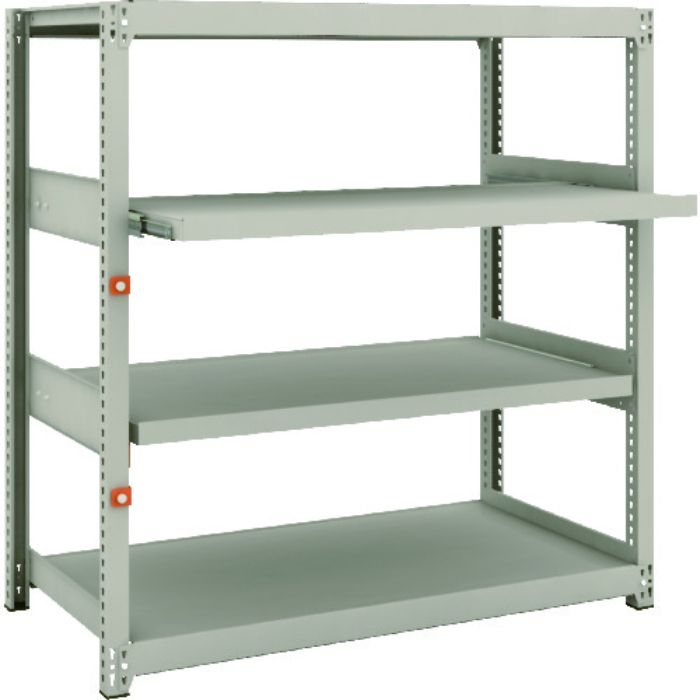 TRUSCO スチールラック M2型軽中量棚 1160X600XH1200 4段うちスライド2段 単体(Tcode:1497770)