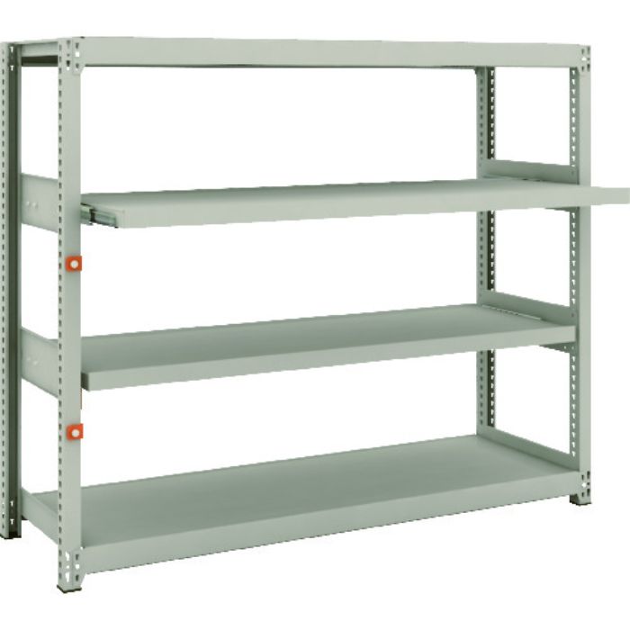 TRUSCO スチールラック M2型軽中量棚 1460X450XH1200 4段うちスライド2段 単体(Tcode:1497772)