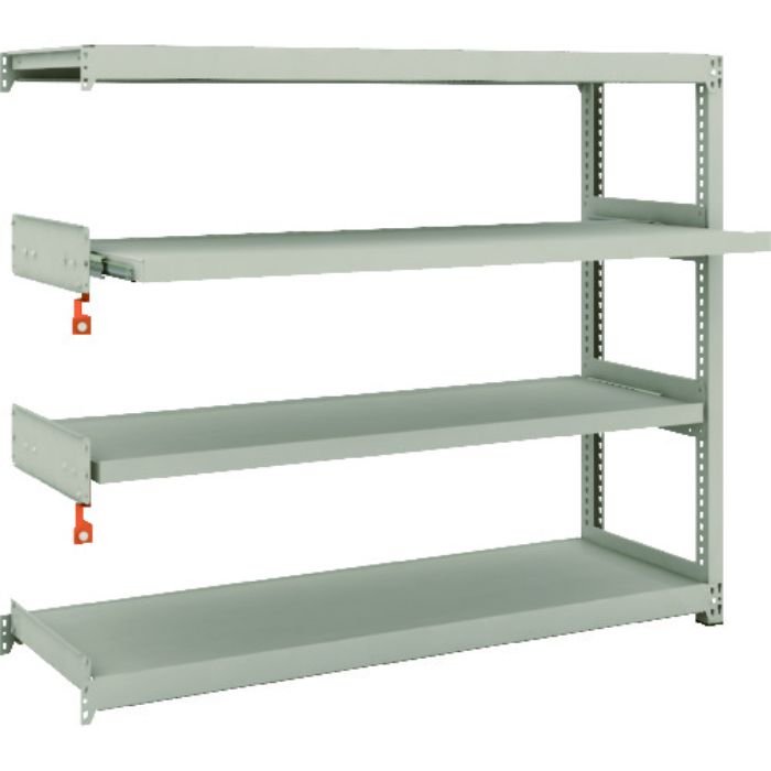 TRUSCO スチールラック M2型軽中量棚 1460X450XH1200 4段うちスライド2段 連結(Tcode:1497773)