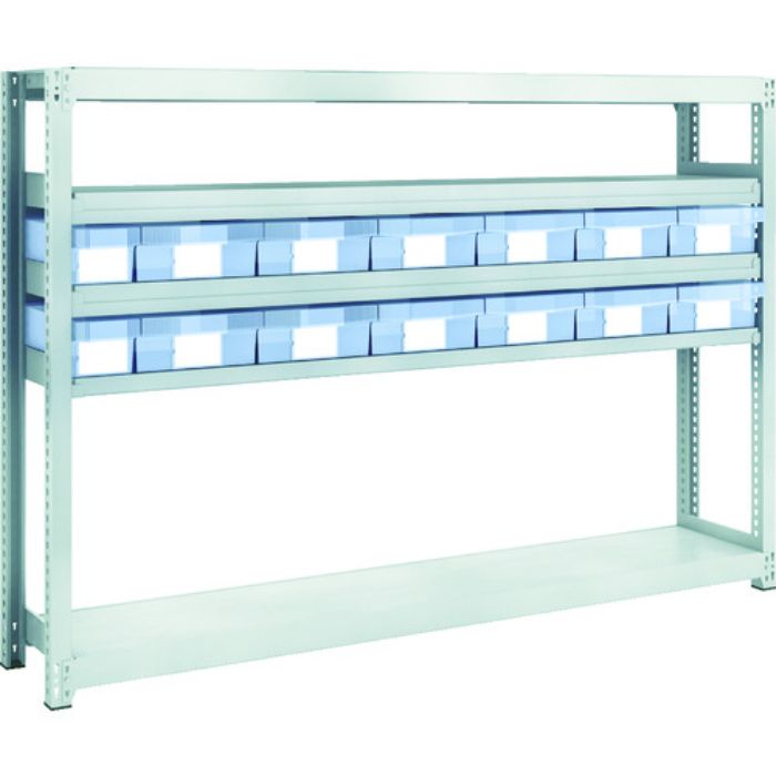 TRUSCO スチール製軽中量ボルトレス棚 M2型 樹脂透明引出付 W1760×D300×H1200 小×2・大×12(Tcode:8563227)