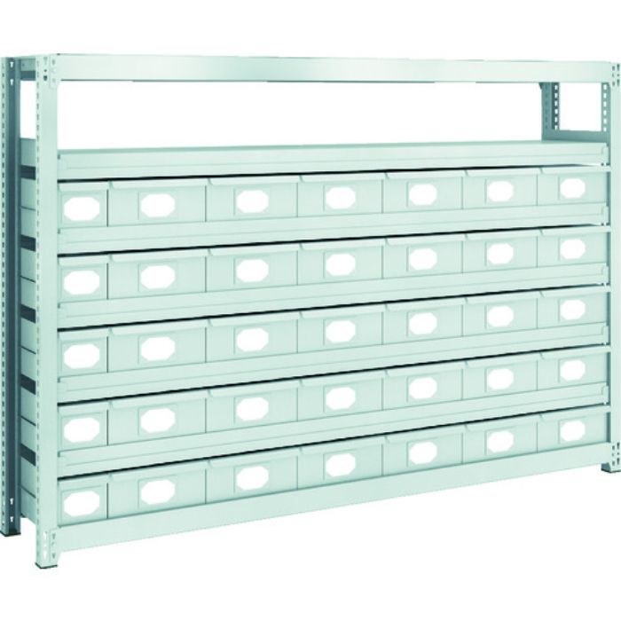 TRUSCO スチール製軽中量ボルトレス棚 M2型 スチール引出付 W1760×D300×H1200 小×5・大×30(Tcode:8563260)