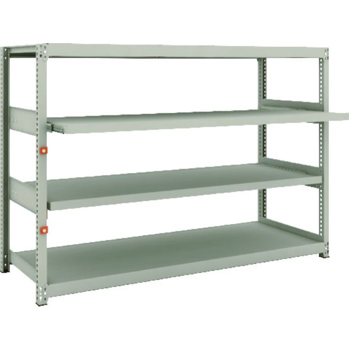 TRUSCO スチールラック M2型軽中量棚 1760X600XH1200 4段うちスライド2段 単体(Tcode:1497778)