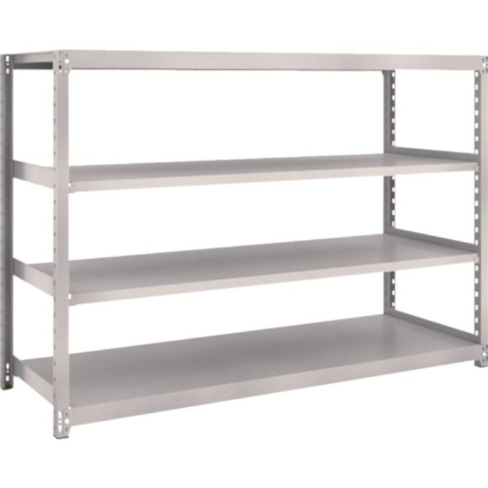 TRUSCO スチールラック M2型軽中量棚 1760×600×H1200 4段 単体 ネオグレー(Tcode:5059143)