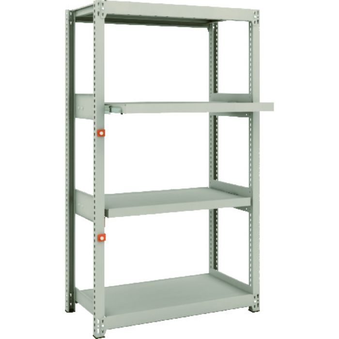 TRUSCO スチールラック M2型軽中量棚 860×450×H1500 4段うちスライド2段 単体(Tcode:1497828)