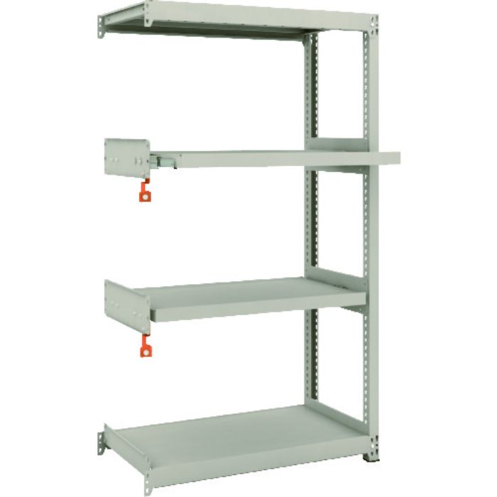 TRUSCO スチールラック M2型軽中量棚 860×450×H1500 4段うちスライド2段 連結(Tcode:1497829)