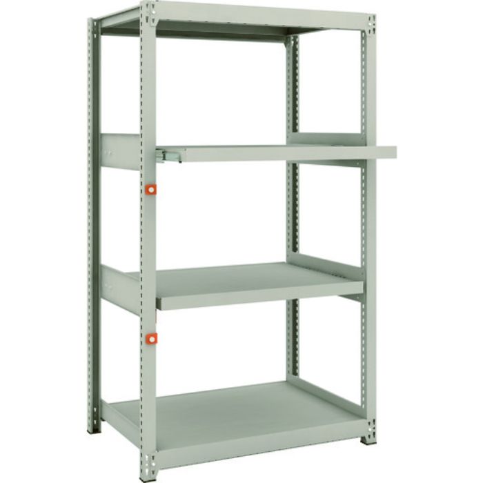 TRUSCO スチールラック M2型軽中量棚 860×600×H1500 4段うちスライド2段 単体(Tcode:1497830)