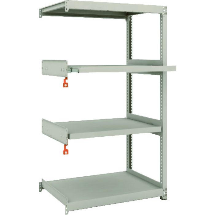 TRUSCO スチールラック M2型軽中量棚 860×600×H1500 4段うちスライド2段 連結(Tcode:1497831)