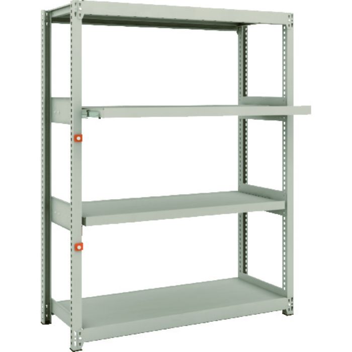 TRUSCO スチールラック M2型軽中量棚 1160×450×H1500 4段うちスライド2段 単体(Tcode:1497832)