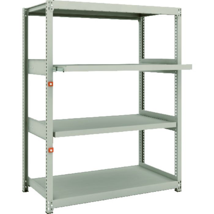 TRUSCO スチールラック M2型軽中量棚 1160×600×H1500 4段うちスライド2段 単体(Tcode:1497834)