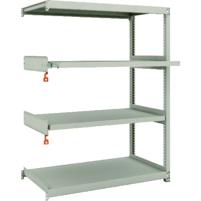 TRUSCO スチールラック M2型軽中量棚 1160×600×H1500 4段うちスライド2段 連結(Tcode:1497835)