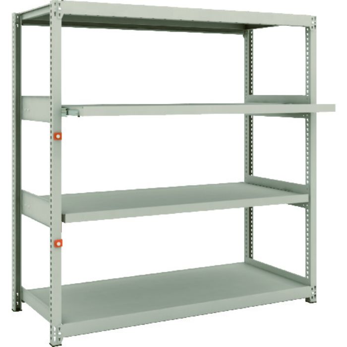 TRUSCO スチールラック M2型軽中量棚 1460×600×H1500 4段うちスライド2段 単体(Tcode:1497838)