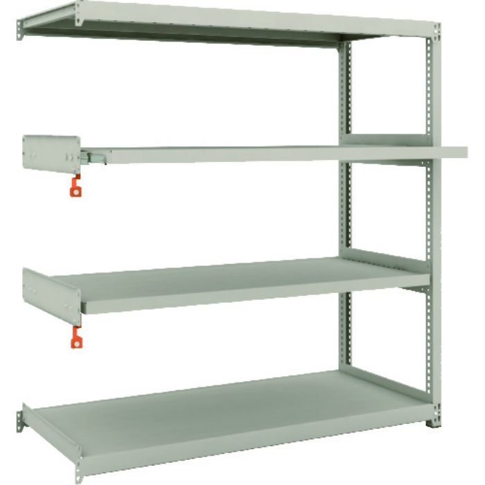 TRUSCO スチールラック M2型軽中量棚 1460×600×H1500 4段うちスライド2段 連結(Tcode:1497839)