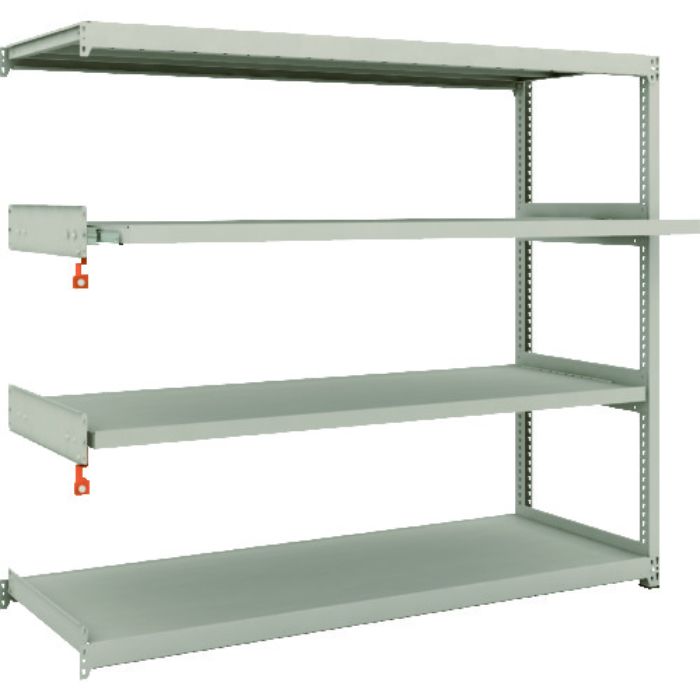 TRUSCO スチールラック M2型軽中量棚 1760×600×H1500 4段うちスライド2段 連結(Tcode:1497843)