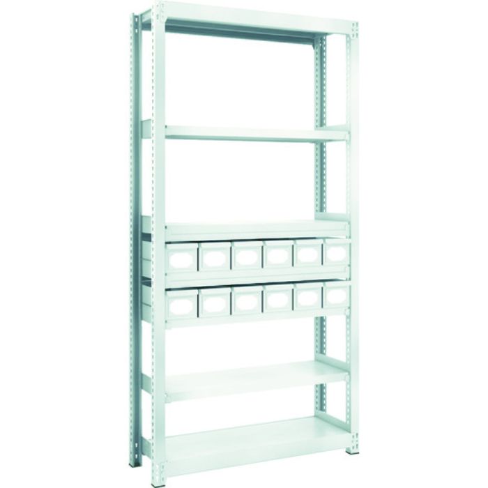 TRUSCO スチールラック M2型軽中量棚 H1800 スチール引出付 小X12(Tcode:8563213)