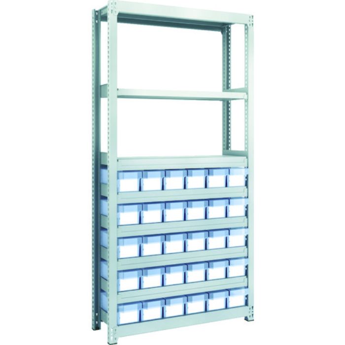 TRUSCO スチールラック M2型軽中量棚 H1800 樹脂透明引出付 小X30(Tcode:8563182)