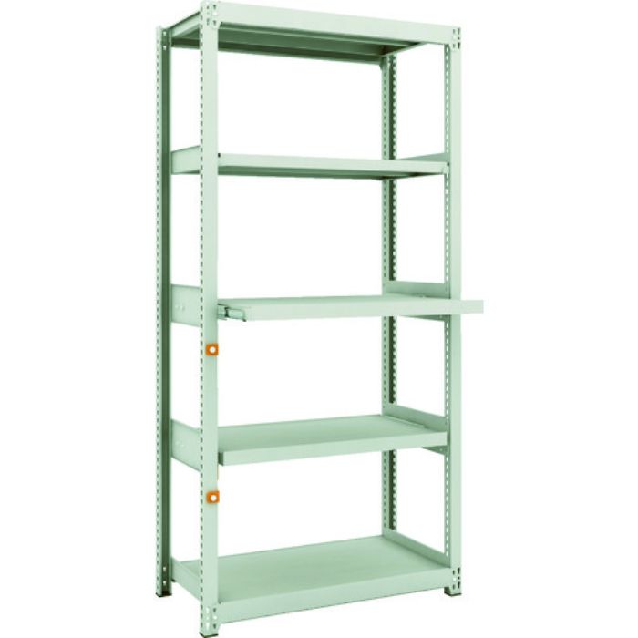 TRUSCO スチールラック M2型軽中量棚 860X450XH1800 5段うちスライド2段 単体(Tcode:1163958)