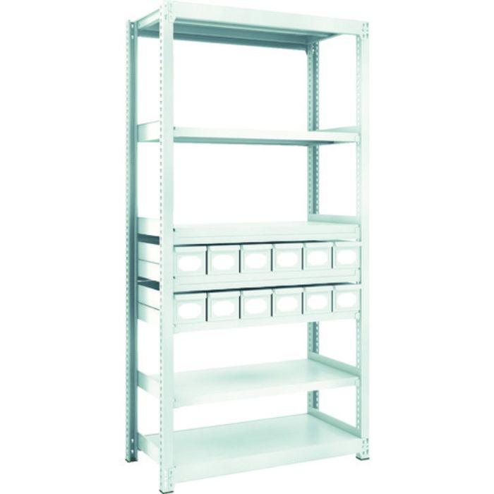 TRUSCO スチールラック M2型軽中量棚 H1800 スチール引出付 小X12(Tcode:8563221)