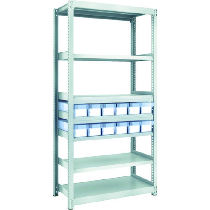 TRUSCO スチールラック M2型軽中量棚 H1800 樹脂透明引出付 小X12(Tcode:8563189)