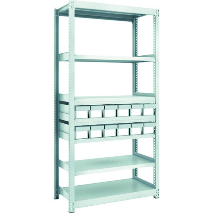 TRUSCO スチールラック M2型軽中量棚 H1800 樹脂NG引出付 小X12(Tcode:8563205)