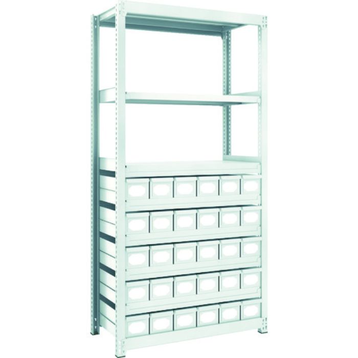 TRUSCO スチールラック M2型軽中量棚 H1800 スチール引出付 小X30(Tcode:8563222)