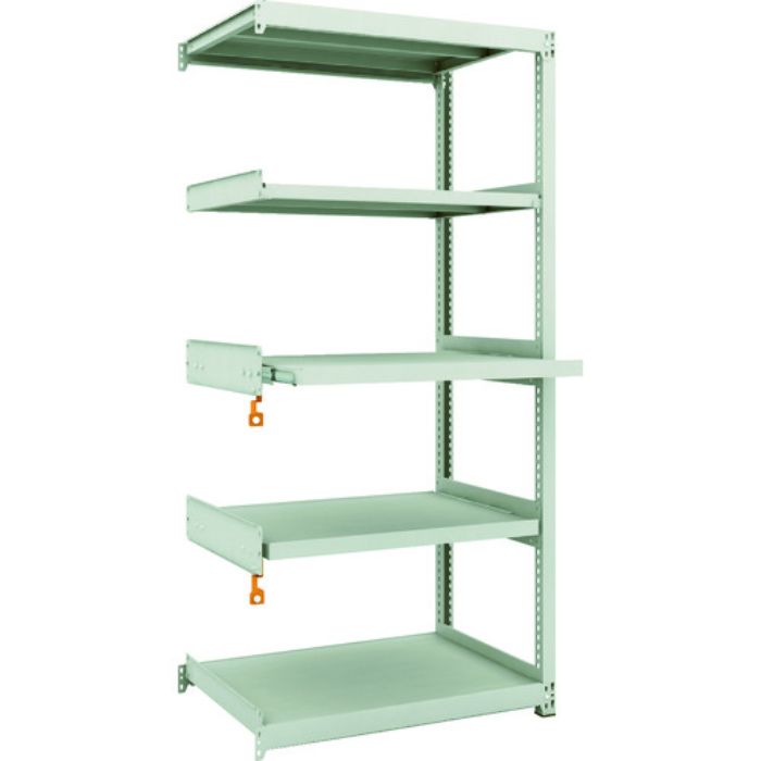 TRUSCO スチールラック M2型軽中量棚 860X600XH1800 5段うちスライド2段 連結(Tcode:1163996)