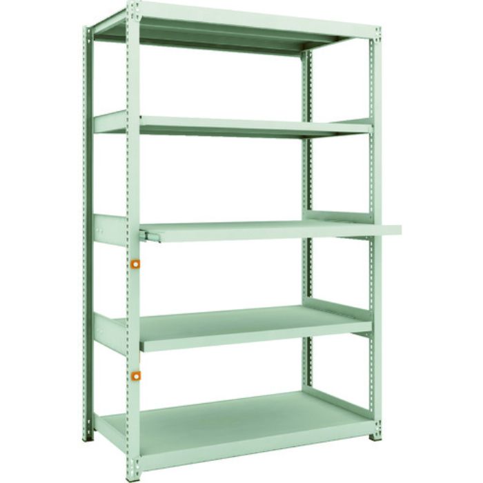 TRUSCO スチールラック M2型軽中量棚1160X600XH1800 5段うちスライド2段 単体(Tcode:1163961)