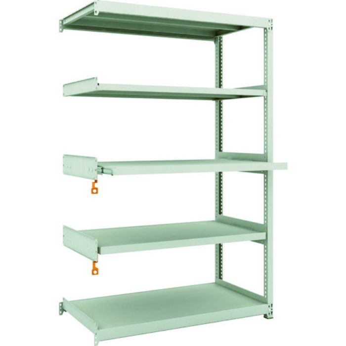 TRUSCO スチールラック M2型軽中量棚1160X600XH1800 5段うちスライド2段 連結(Tcode:1164006)