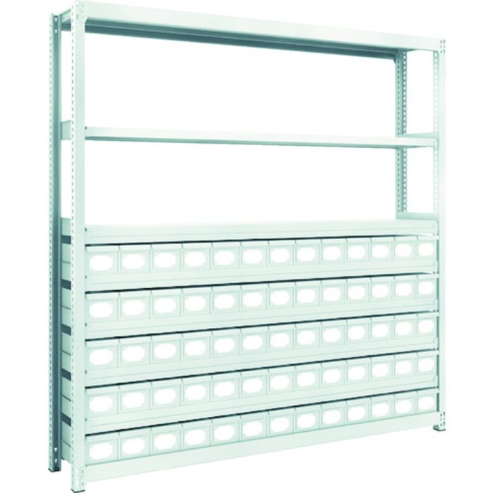 TRUSCO スチールラック M2型軽中量棚 H1800 スチール引出付 小X65(Tcode:8563216)