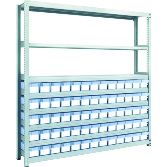 TRUSCO スチールラック M2型軽中量棚 H1800 樹脂透明引出付 小X65(Tcode:8563184)