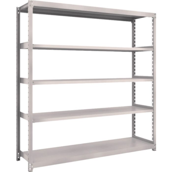 TRUSCO スチールラック M2型軽中量棚 1760×450×H1800 5段 単体 ネオグレー(Tcode:5068355)