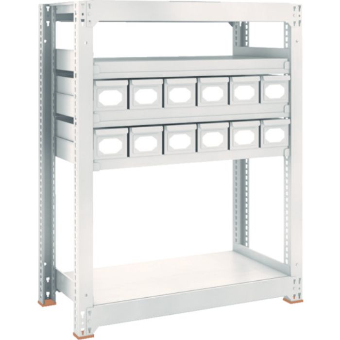 TRUSCO スチールラック M3型中量棚 H1200 スチール引出付 小X12(Tcode:8563291)