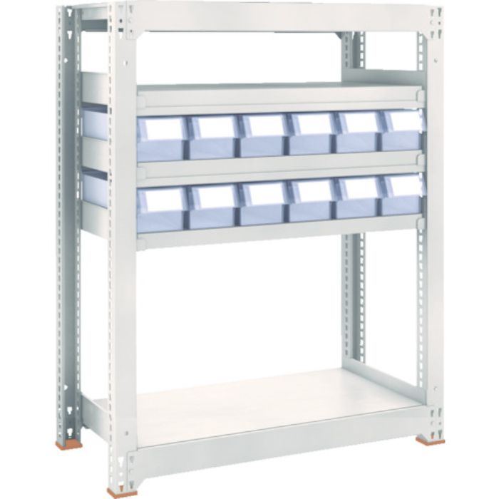 TRUSCO スチールラック M3型中量棚 H1200 樹脂透明引出付 小X12(Tcode:8563275)