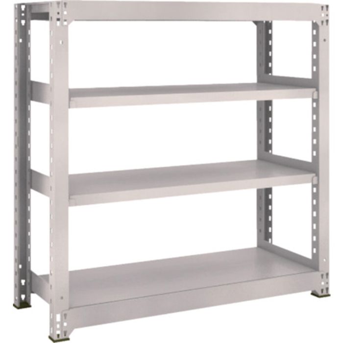 TRUSCO スチールラック M3型中量棚 1200×471×H1200 4段 単体 ネオグレー(Tcode:5056098)