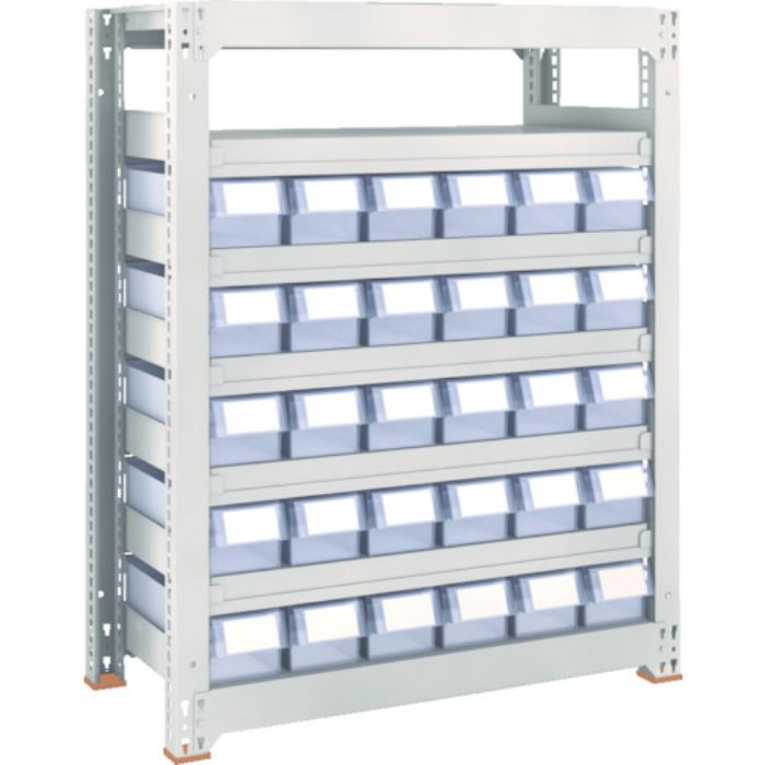 TRUSCO スチールラック M3型中量棚 H1200 樹脂透明引出付 小X65(Tcode:8563278)